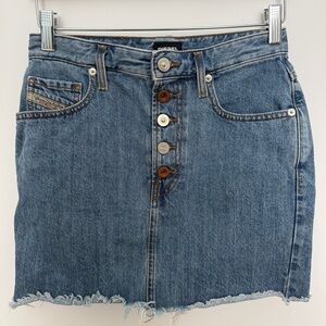 Diesel Classic Denim Button-Up Mini Skirt
